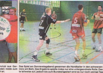 Zeitungsausschnitt zum SCM Handball Fanclub Garlipp Altmark